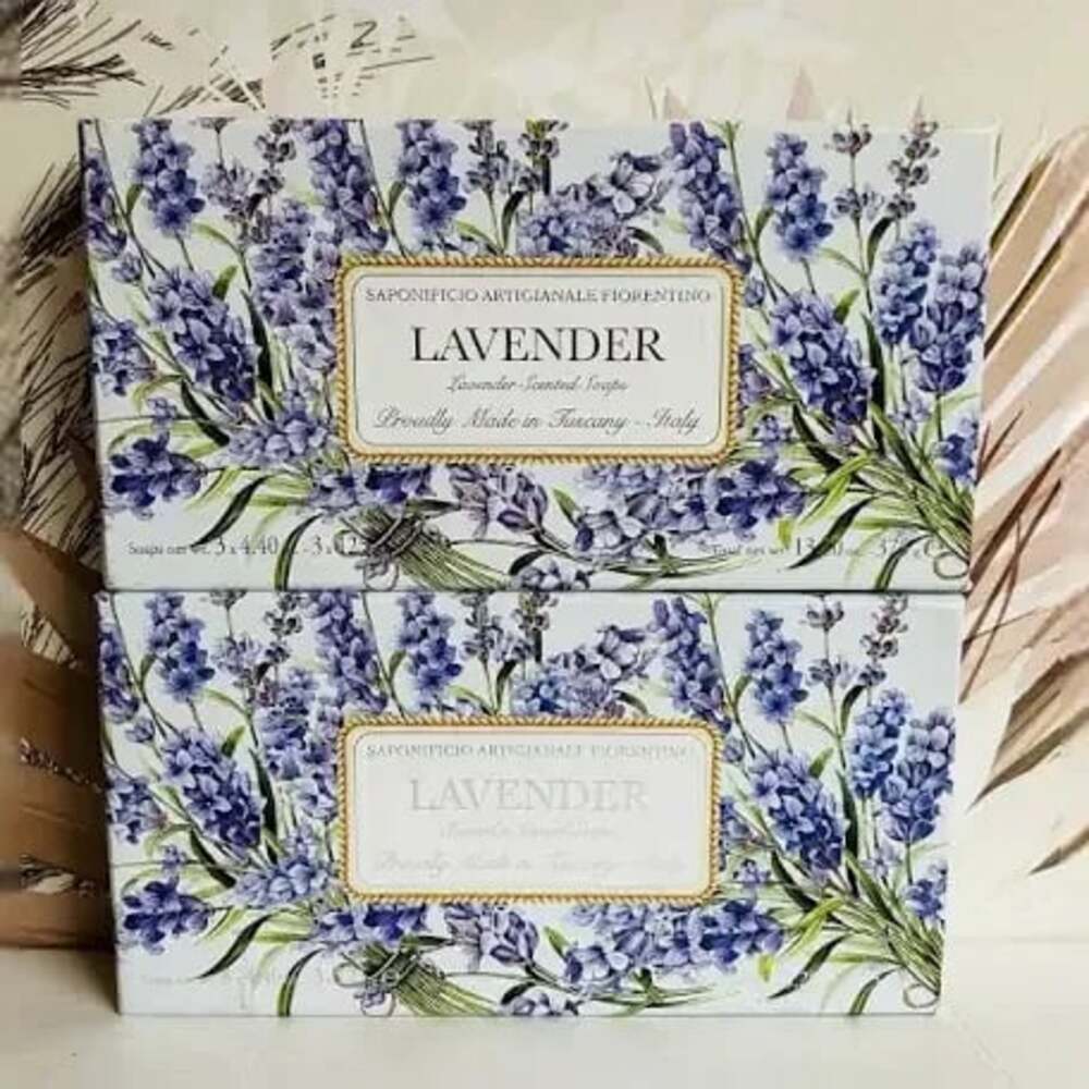 Saponificio Artigianale Fiorentino Lavender Scented Soap Gift Set - 2 Pack (6 Ba